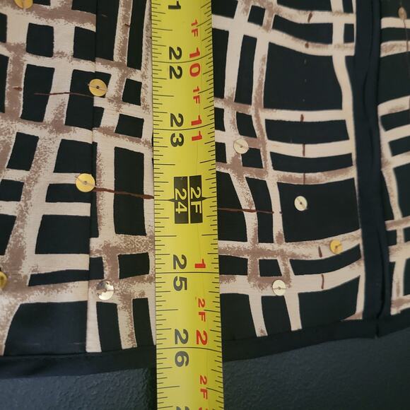 Silkland Women Jacket 100% silk Size Large Geometric design Sequins Lined - Picture 12 of 12